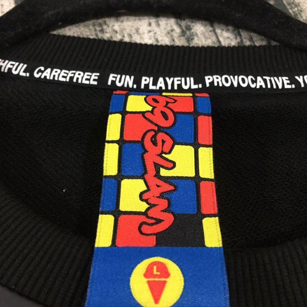 69 Slam Boys/Womens Crewneck Sweatshirt L Large‎ Black Long Sleeve Pullover - Picture 8 of 8